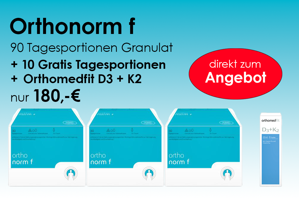 Orthonorm f Granulat/Tablette 90 Tagesportionen + 10 Gratis Tagesportionen + Orthomedfit D3+K2