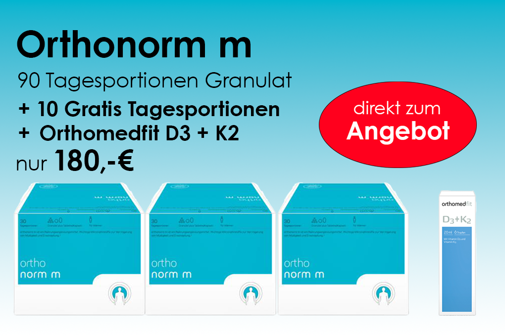 Orthonorm m Granulat 90 Tagesportionen + 10 Gratis Tagesportionen + Orthomedfit D3+K2